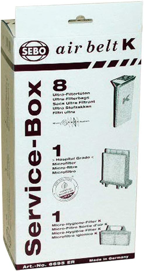Airbelt K2 Kombi & K3 Canister Vacuum Cleaner Service Box 8 Pk Genuine Part # 6695ER, 6695AM, product image