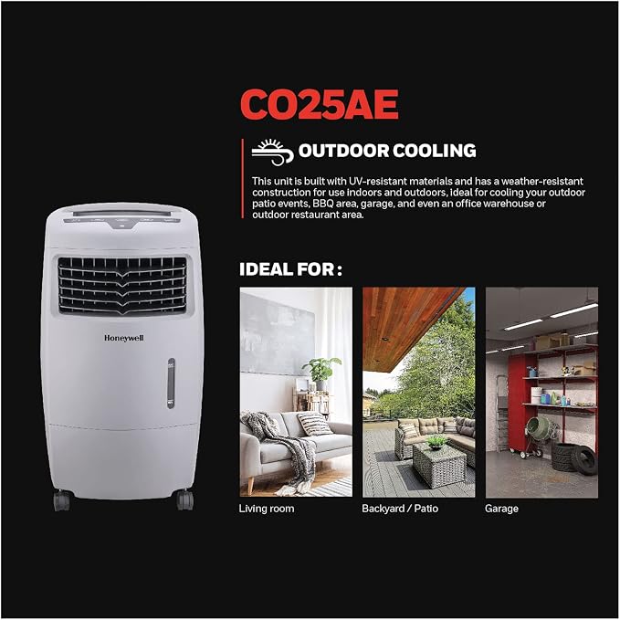 AirComfort 500 CFM Indoor or Outdoor Portable Evaporative Cooler, Fan, and Humidifier for Living Room, Patio, Garage