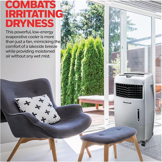 AirComfort 500 CFM Indoor or Outdoor Portable Evaporative Cooler, Fan, and Humidifier for Living Room, Patio, Garage
