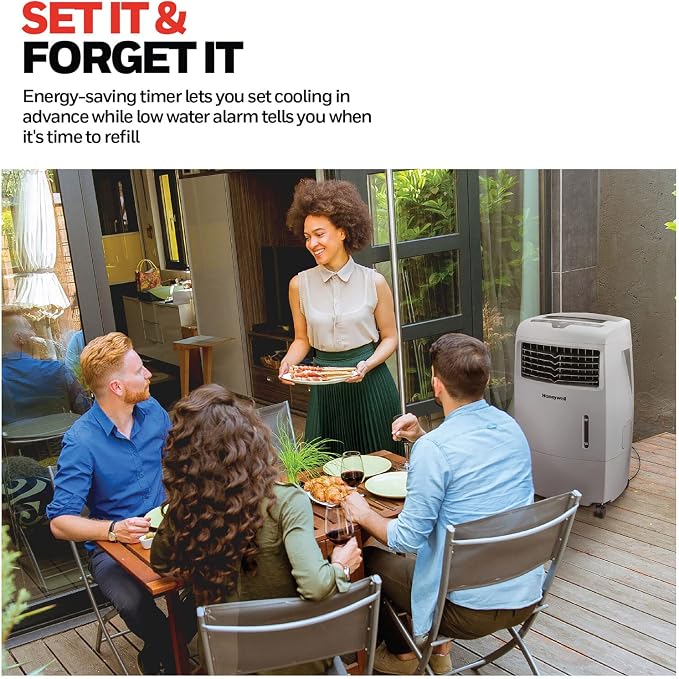 AirComfort 500 CFM Indoor or Outdoor Portable Evaporative Cooler, Fan, and Humidifier for Living Room, Patio, Garage