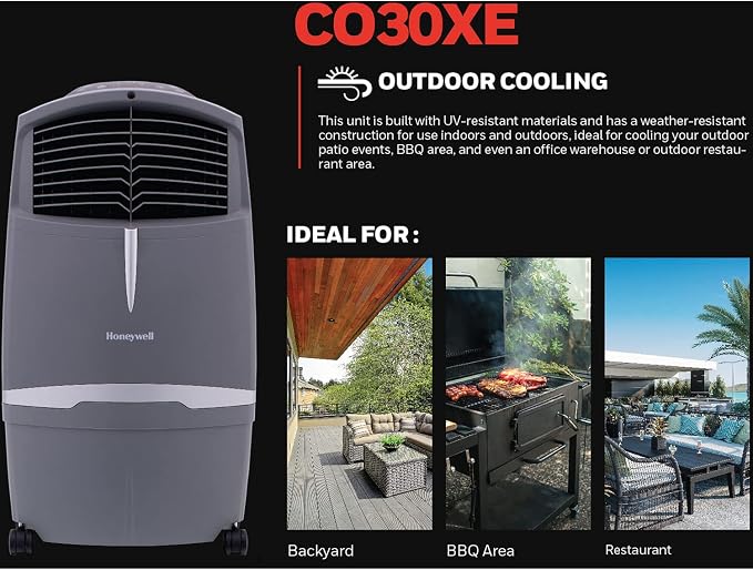 AirComfort 525 CFM Outdoor Portable Evaporative Swamp Cooler for BBQ Area, Patio, Garage, and Backyard, 115V, alternate