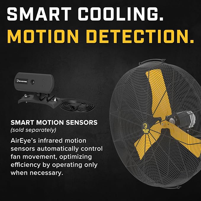 AirEye Fan, Swivel Mount (120V) (30", Black/Yellow), alternate product view 6