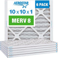 10x10x1 MERV 8 Air Filter, Pleated AC Furnace HVAC Filters (9.5x9.5x0.75), product image