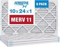 10x24x1 MERV 11 Air Filter, Pleated AC Furnace HVAC Filters (9.375x23.375x0.75), product image