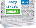13x21.5x1 MERV 8 Air Filter, Pleated AC Furnace HVAC Filters (12.875x21.5x0.75), product image