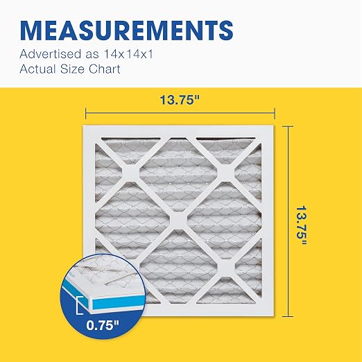 14x14x1 MERV 11 - 4 Count - Pleated HVAC, Furnace & Air Conditioner Filters - Removes Dust, alternate