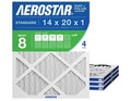 14x20x1 MERV 8 Air Filter, 4 Count, ACTUAL SIZE (13.50 x 19.50 x 0.75), HVAC, product image