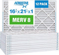 16.375x21.5x1 MERV 8 Air Filter, Pleated AC Furnace HVAC Filters (16.5x21.5x0.75), product image