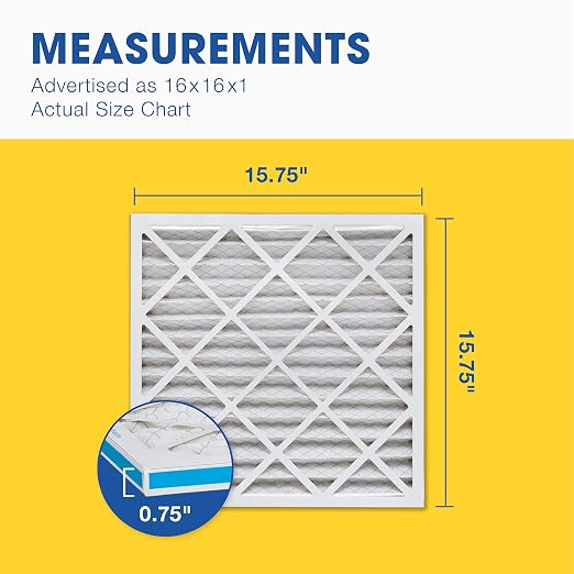 16x16x1 MERV 11 - 4 Count - Pleated HVAC, Furnace & Air Conditioner Filters - Removes Dust, alternate