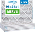 16x21x1 MERV 8 Air Filter, Pleated AC Furnace HVAC Filters (15.875x20.875x0.75), product image