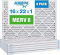16x22x1 MERV 8 Air Filter, Pleated AC Furnace HVAC Filters (15.875x21.875x0.75), product image