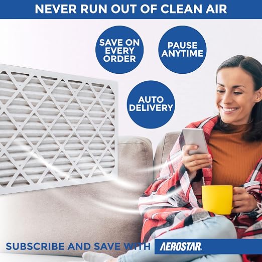 16x25x4 MERV 11 - 6 Count - Pleated HVAC, Furnace & Air Conditioner Filters - Removes Dust, Lint, Mold