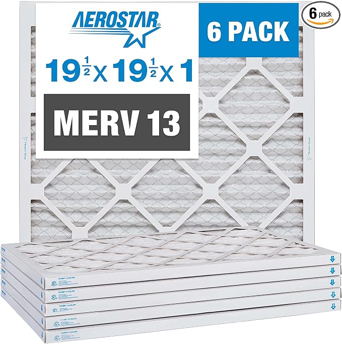19 1/2x19 1/2x1 MERV 13 Pleated Air Filter, AC Furnace Air Filter, product image