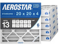 20x20x4 MERV 13 - 6 Count - Pleated HVAC, Furnace & Air Conditioner Filters - Removes Bacteria, Dust