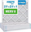 21.5x21.5x1 MERV 8 Air Filter, Pleated AC Furnace HVAC Filters (21.5x21.5x0.75), product image