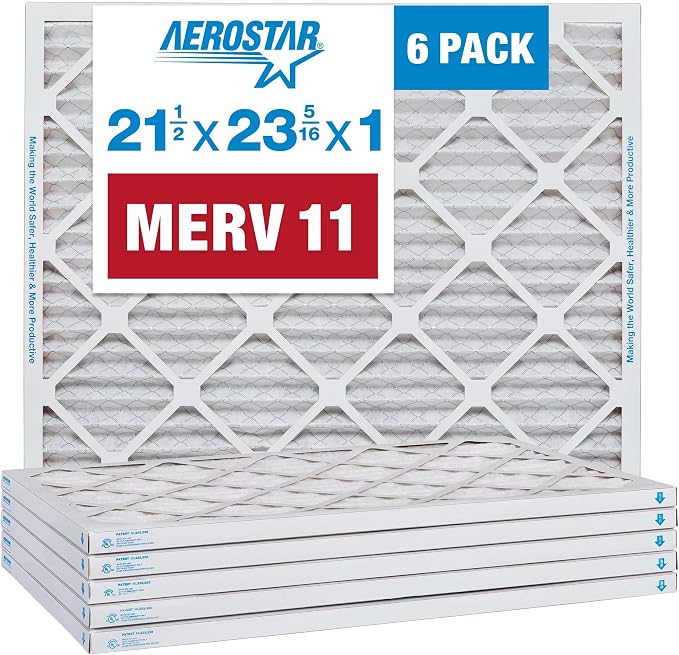 21.5x23.3125x1 MERV 11 Air Filter, Pleated AC Furnace HVAC Filters (21.5x23.3125x0.75), product image