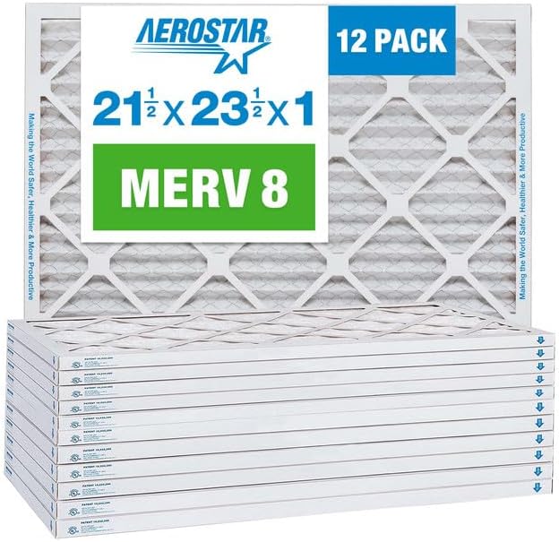 21.5x23.5x1 MERV 8 Air Filter, Pleated AC Furnace HVAC Filters (21.5x23.5x0.75), product image