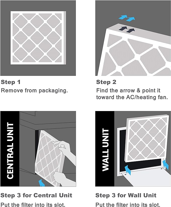 6x12x1 MERV 11 Air Filter, Pleated AC Furnace HVAC Filters (6x12x1), alternate product view 5