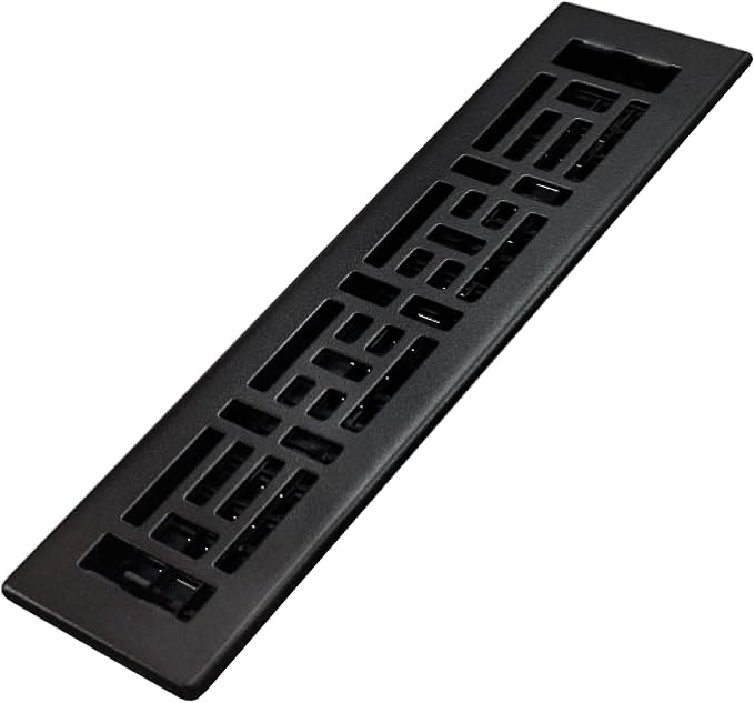 AJH212-BLK Oriental Floor Register, 2x12 Inches, Textured Black, product image
