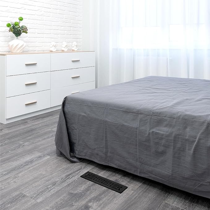 AJH212-BLK Oriental Floor Register, 2x12 Inches, Textured Black, alternate product view 5