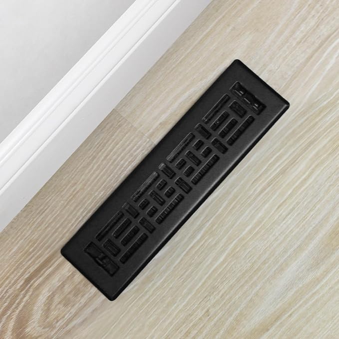 AJH212-BLK Oriental Floor Register, 2x12 Inches, Textured Black, alternate product view 8