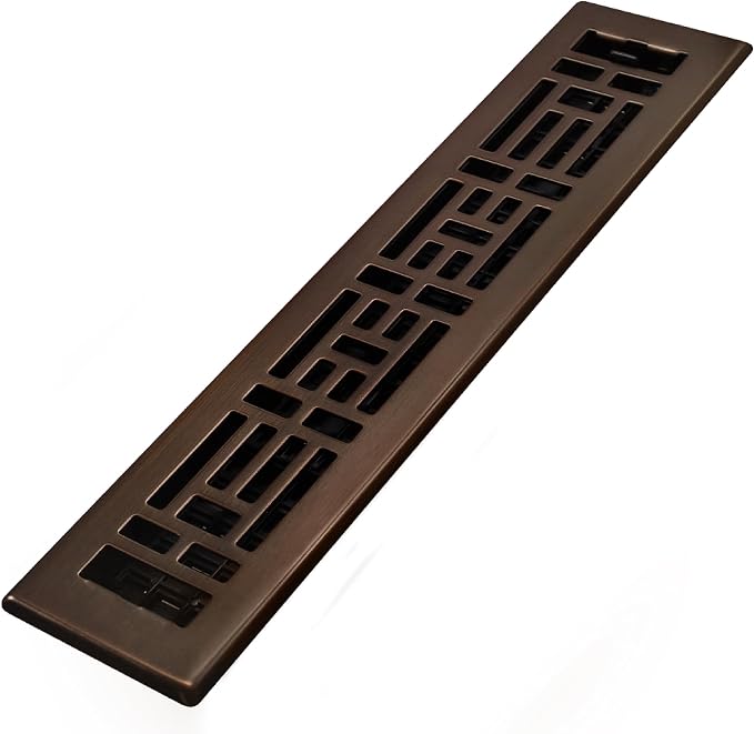 AJH214-RB Oriental Floor Register, 2x14 Inches, Rubbed Bronze Finish, product image