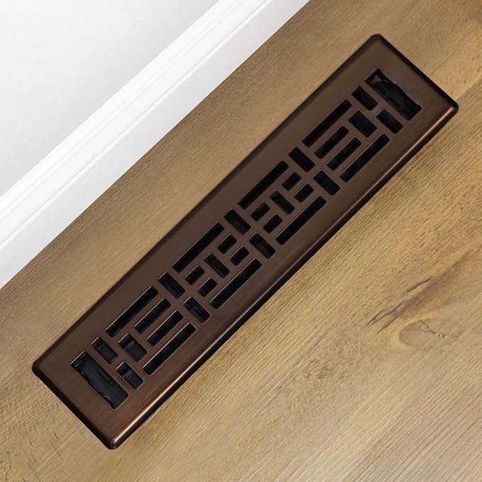 AJH214-RB Oriental Floor Register, 2x14 Inches, Rubbed Bronze Finish, alternate product view 11