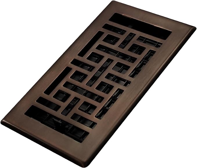 AJH408-RB Oriental Floor Register, 4x8 Inches, Rubbed Bronze Finish, product image