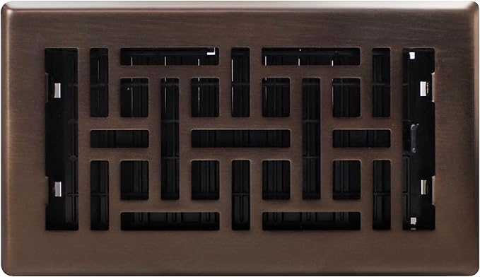 AJH408-RB Oriental Floor Register, 4x8 Inches, Rubbed Bronze Finish, alternate product view 5