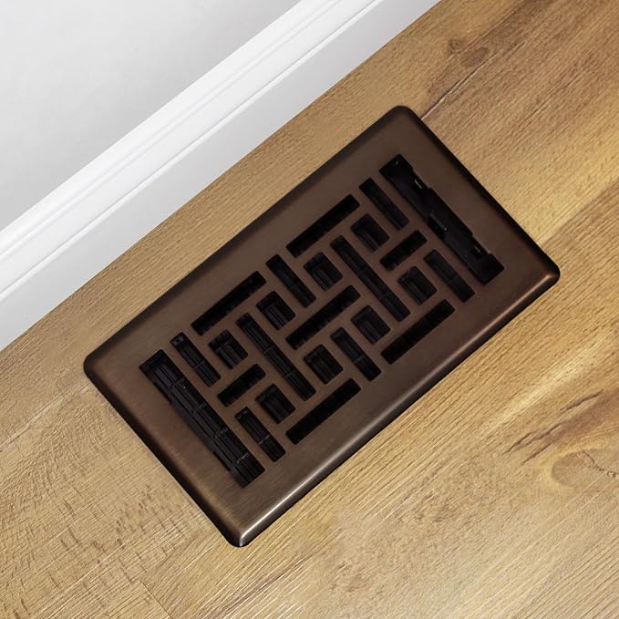 AJH408-RB Oriental Floor Register, 4x8 Inches, Rubbed Bronze Finish, alternate product view 10