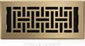 AJH410-A Oriental Floor Register, 4x10 Inches, Antique Brass Finish in Antique Brass Finish.