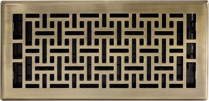 AJH614-A Oriental Floor Register, 6x14 Inches, Antique Brass Finish, alternate product view 2