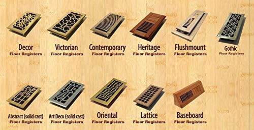 AJH614-A Oriental Floor Register, 6x14 Inches, Antique Brass Finish, alternate product view 3