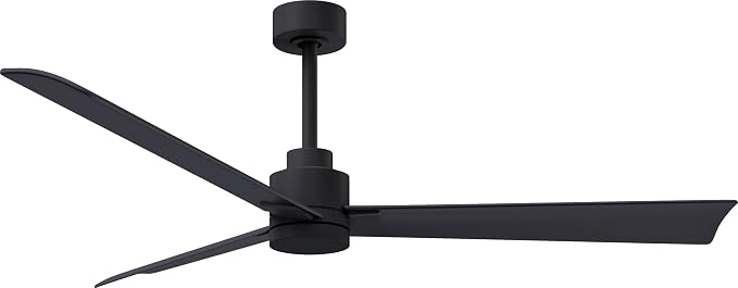 AK-BK-BK-56 Alessandra Wet Rated Downrod Mount 56" Ceiling Fan without Light, Remote Included, DC Motor, Matte Black, product