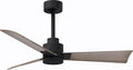 AK-BK-GA-42 Alessandra Wet Rated Downrod Mount 42" Ceiling Fan without Light, Remote Included, 3 Gray Ash ABS Blades, Matte