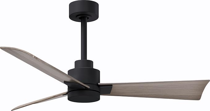 AK-BK-GA-42 Alessandra Wet Rated Downrod Mount 42" Ceiling Fan without Light, Remote Included, 3 Gray Ash ABS Blades, Matte