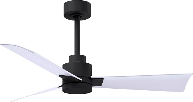 AK-BK-MWH-42 Alessandra Wet Rated 42" Ceiling Fan without Light, Remote Included, Silent DC Motor, Matte Black with Matte