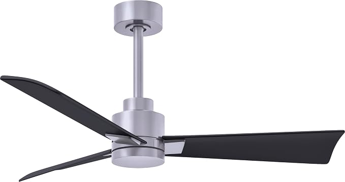 AK-BN-BK-42 Alessandra Wet Rated 42" Ceiling Fan without Light, Remote Included, Silent DC Motor, Brushed Nickel