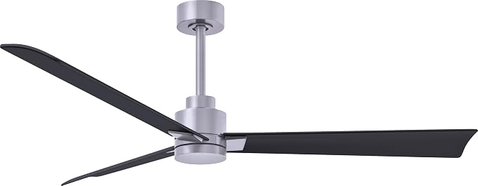 AK-BN-BK-56 Alessandra Wet Rated 56" Ceiling Fan without Light, Remote Included, Silent DC Motor, Brushed Nickel with Matte