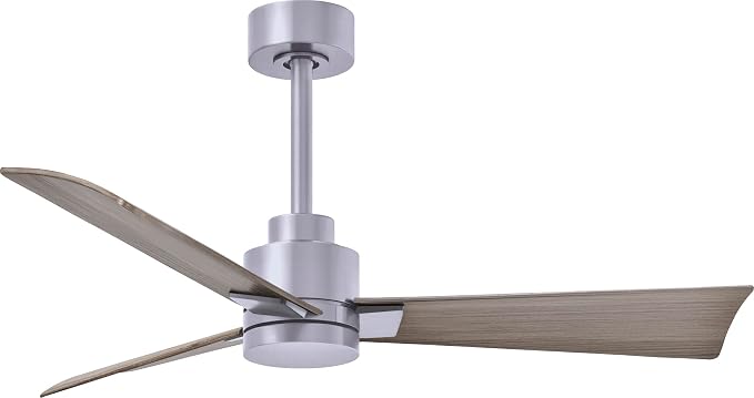 AK-BN-GA-42 Alessandra Wet Rated 42" Ceiling Fan without Light, Remote Included, Silent DC Motor, Brushed Nickel with Gray