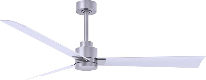 AK-BN-MWH-56 Alessandra Wet Rated 56" Ceiling Fan without Light, Remote Included, Silent DC Motor, Brushed Nickel with Matte