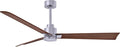 AK-BN-WN-56 Alessandra Wet Rated 56" Ceiling Fan without Light, Remote Included, Silent DC Motor, Brushed Nickel with Walnut