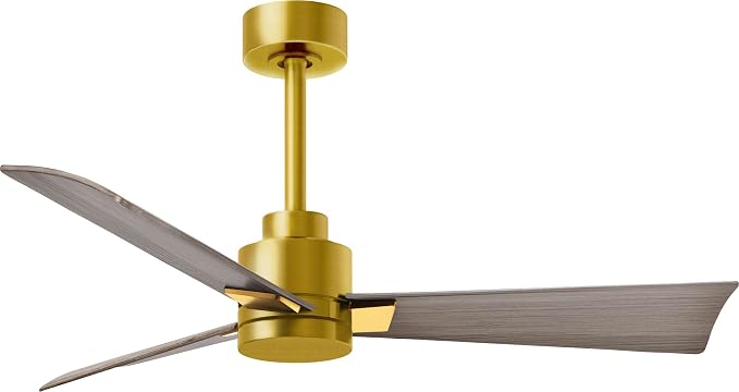 AK-BRBR-GA-42 Alessandra Wet Rated 42" Ceiling Fan without Light, Remote Included, Silent DC Motor, Brushed Brass with Gray