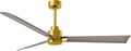 AK-BRBR-GA-56 Alessandra Wet Rated 56" Ceiling Fan without Light, Remote Included, Silent DC Motor, Brushed Brass with Gray