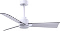 AK-MWH-BN-42 Alessandra Wet Rated 42" Ceiling Fan without Light, Remote Included, Silent DC Motor, Matte White with Brushed