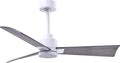 AK-MWH-BW-42 Alessandra Wet Rated 42" Ceiling Fan without Light, Remote Included, Silent DC Motor, Matte White with Barn Wood
