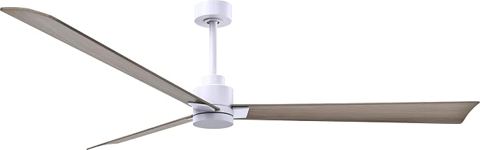 AK-MWH-GA-72 Alessandra Wet Rated 72" Ceiling Fan without Light, Remote Included, Silent DC Motor, Matte White with Gray Ash