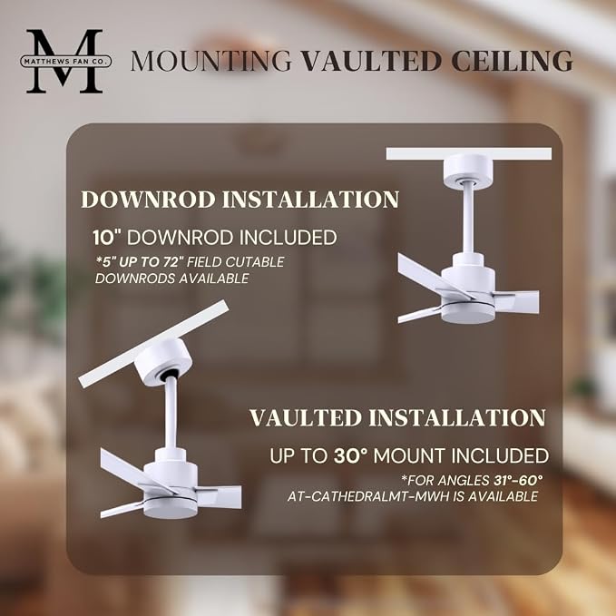 AK-MWH-MWH-72 Alessandra Wet Rated 72" Ceiling Fan without Light, Remote Included, Silent DC Motor, Matte White, alternate