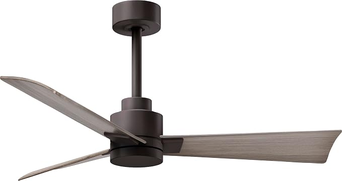 AK-TB-GA-42 Alessandra Wet Rated 42" Ceiling Fan without Light, Remote Included, Silent DC Motor, Textured Bronze with Gray