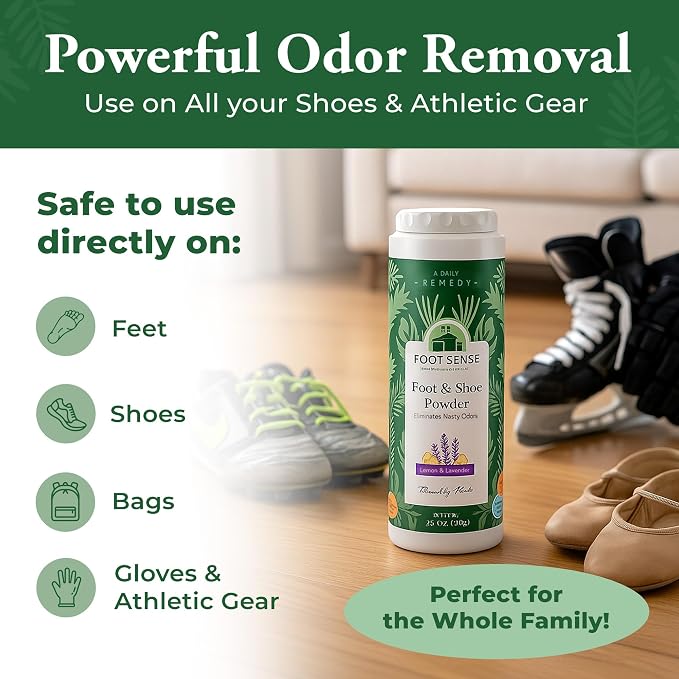 All Natural Foot & Shoe Powder, Foot Deodorant, Talc-Free, Odor Eliminator, & Deodorizes, alternate product view 4